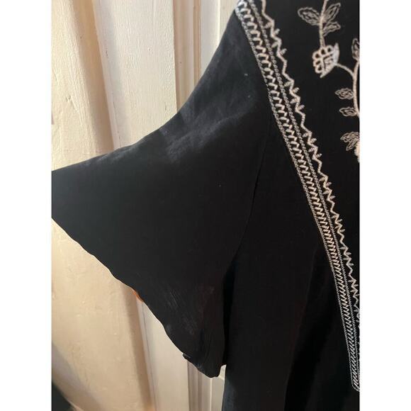 Lane Bryant flutter sleeve embroidered peasant top boho floral gauzy flowy - Picture 4 of 7